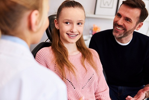 Teenage girl at the dentist